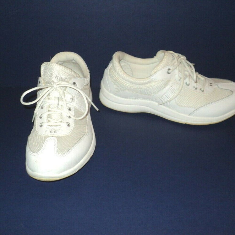 Ryka Ortholite Walking Shoes White Leather & Fabric Size 9